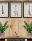 Guitar Patent Print Set of 3 - Retro Guitar Posters - Guitar Inventions at Adirondack Retro