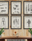 Deer Hunting Patent Print Set of 6 - Deer Hunting Inventions at Adirondack Retro