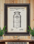 Milk Can Patent Print - 1866 Dairy Farming Invention at Adirondack Retro