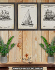 Sailboat Patent Print Set of 3 - Nautical Posters - Sailing Inventions at Adirondack Retro