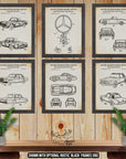 German Automobile Patent Print Set of 6 - Vintage Foreign Car Inventions at Adirondack Retro