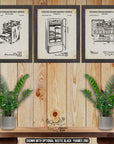 Kitchen Appliance Patent Print Set of 3 - Retro Kitchen Posters - Kitchen Appliance Inventions at Adirondack Retro