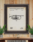 Cornet Patent Print - 1866 Cornet Poster - Brass Instrument Invention at Adirondack Retro