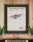 Trumpet Patent Print - 1939 Trumpet Poster - Brass Instrument Invention at Adirondack Retro