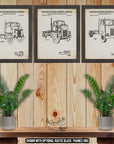 Semi Truck Patent Print Set of 3 - Semi Truck Posters - Trucking Inventions at Adirondack Retro