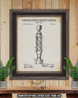 Barber Pole Patent Print - Barbers Pole Poster - 1900 Haircut Invention at Adirondack Retro