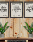 Semi Truck Patent Print Set of 3 - Semi Truck Posters - Trucking Inventions at Adirondack Retro