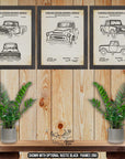 Pickup Truck Patent Print Set of 3 - Pickup Truck Posters - Truck Inventions at Adirondack Retro