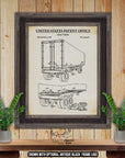 Tractor Trailer Patent Print Set of 3