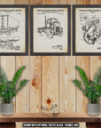 Semi Truck Patent Print Set of 3 - Semi Truck Posters - Trucking Inventions at Adirondack Retro