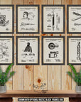 Barbershop Patent Print Set of 8