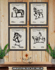 Horse Owner Patent Print Set of 4 - Horse Owner Gift - Equestrian Posters at Adirondack Retro