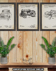 Farm Vehicle Patent Print Set of 3 - Rustic Farming Posters - Vintage Ranch Inventions at Adirondack Retro