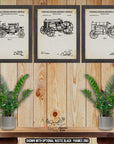 Tractor Patent Print Set of 3 - Rustic Tractor Posters - Vintage Tractor Inventions at Adirondack Retro