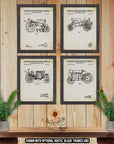 Tractor Patent Print Set of 4 - Rustic Tractor Posters - Vintage Tractor Inventions at Adirondack Retro