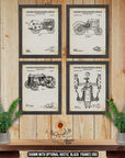 Farm Tractors Patent Print Set of 4 - Tractor Posters - Tractor Inventions at Adirondack Retro