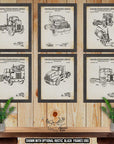 Semi Truck Patent Print Set of 6 - Tractor Trailer Posters - Trucking Inventions at Adirondack Retro