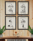 Scooter Patent Print Set of 4 - Moped Poster Set - Retro Scooter Inventions at Adirondack Retro