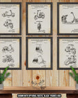 Scooter Patent Print Set of 6 - Moped Poster Set - Retro Scooter Inventions at Adirondack Retro