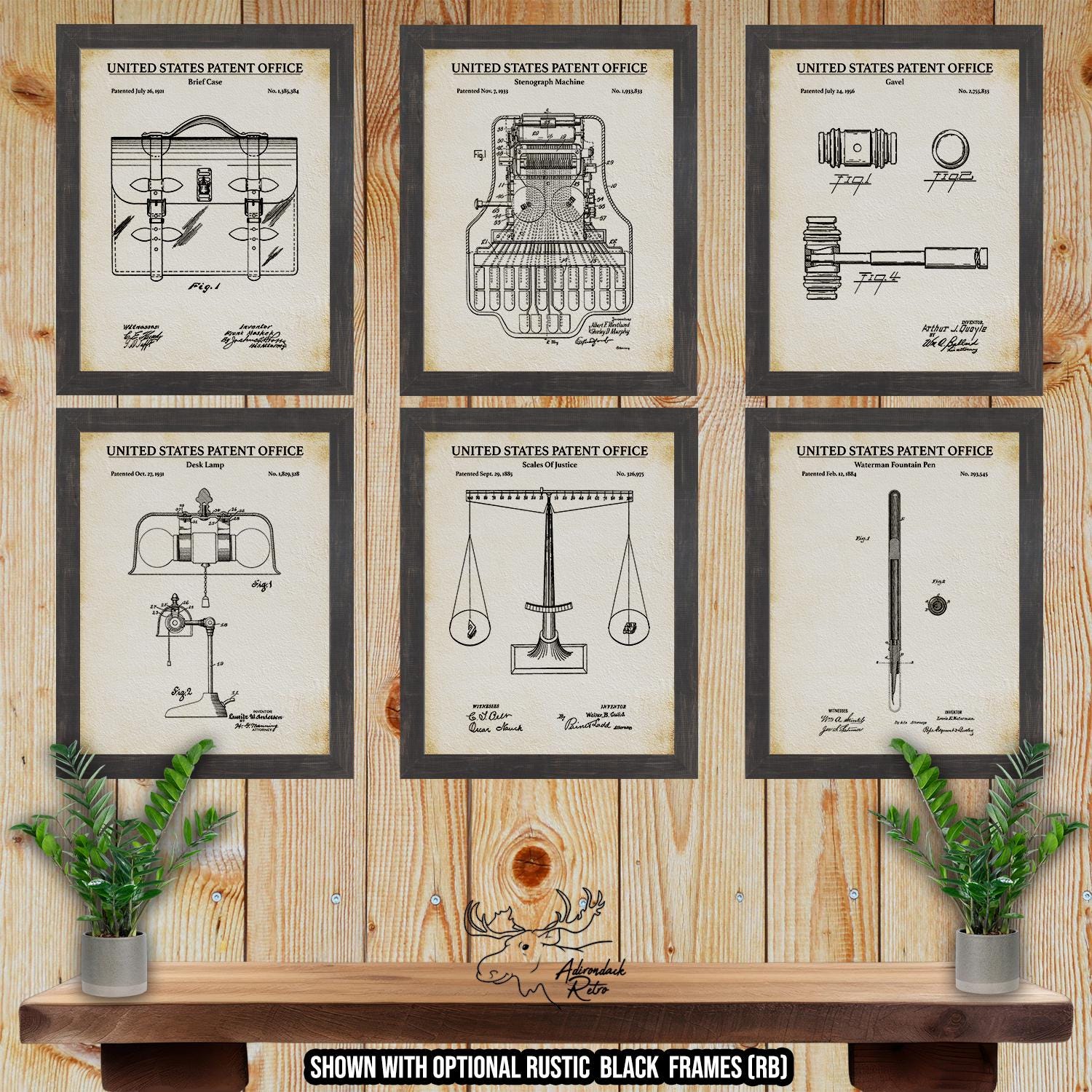 Lawyer Patent Print Set of 6 - Judicial Inventions at Adirondack Retro