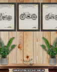 Motorcycle Patent Print Set of 3 - Motorcycle Posters - Motorcycle Inventions at Adirondack Retro