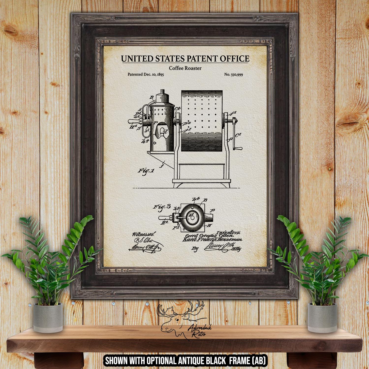 Coffee Roaster Patent Print - Kitchen AppliancePoster - 1895 Coffee Invention at Adirondack Retro