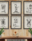 Coffee Maker Patent Print Set of 6 - Coffee Posters - Coffee Inventions at Adirondack Retro