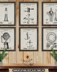 Nautical Patent Print Set of 6 - Nautical Posters - Sailing Inventions at Adirondack Retro