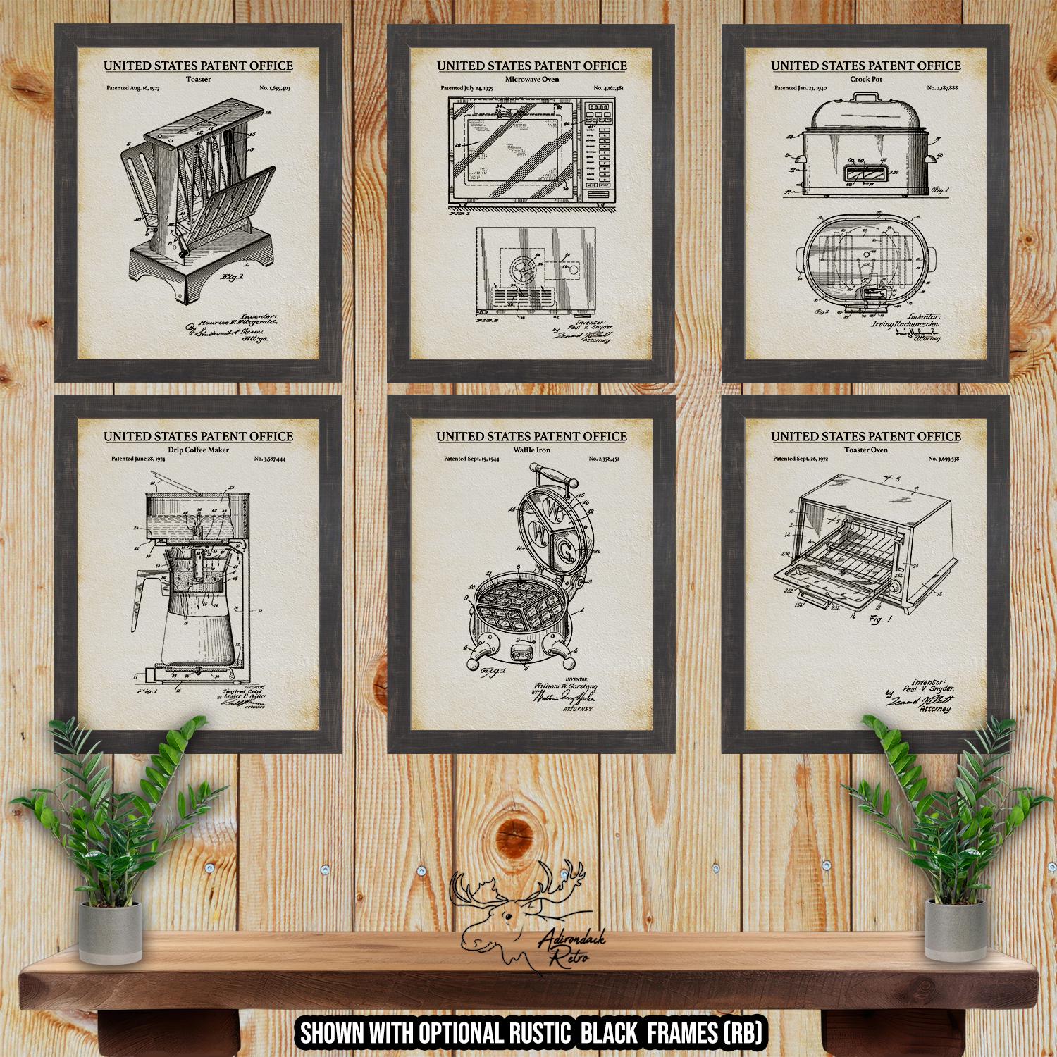 Kitchen Appliance Patent Print Set of 6 - Kitchen Posters - Kitchen Appliance Inventions at Adirondack Retro