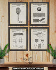 Tennis Patent Print Set of 4 - Retro Tennis Inventions at Adirondack Retro