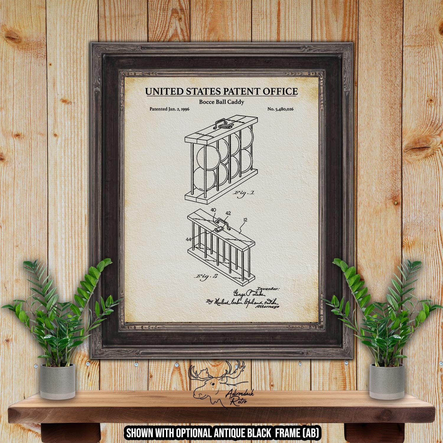 Bocce Ball Patent Print Set of 3