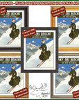 a set of four pictures of a man on skis