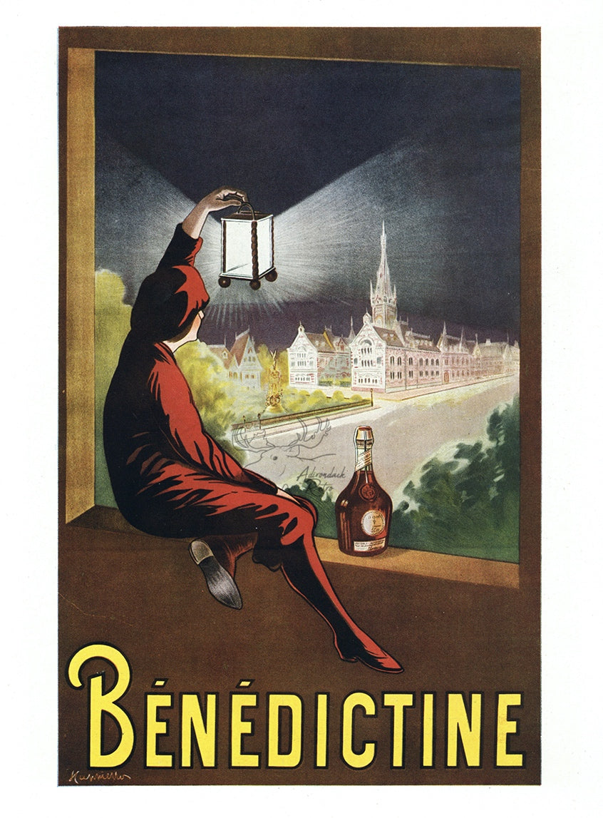 1950 Benedictine Vintage Liquor Print Ad - Leonetto Cappiello Illustration