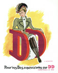 1950 DD Dore Dore Stockings Vintage Lingerie Print Ad - L. Gadoud Illustration