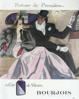 1946 Bourjois Soir De Paris Perfume Vintage French Print Ad - Pierre Mourgue Illustration