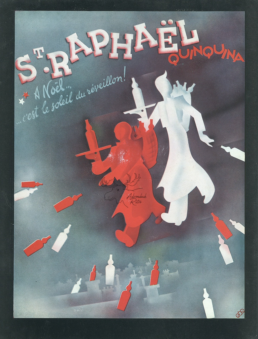 1938 St Raphael Quinquina Vintage Liquor French Print Ad - Phili Illustration