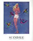 1950 Scandale Vintage Lingerie Ad - Lesage Illustration