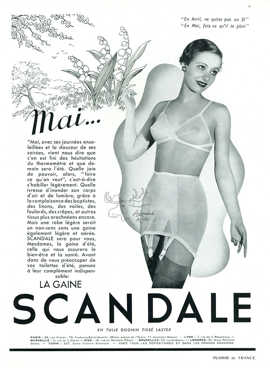 1937 Scandale Vintage Lingerie Ad