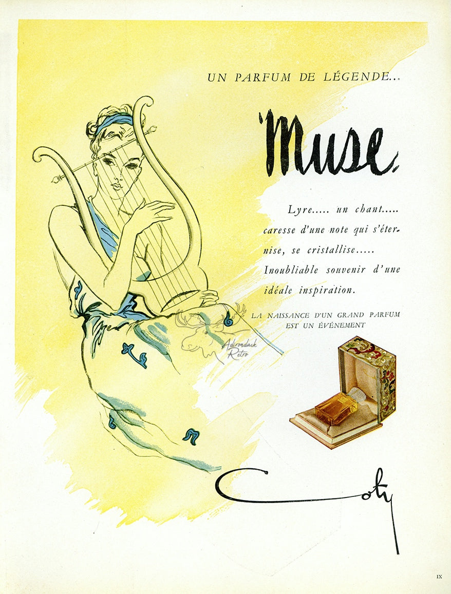 1950 Coty Muse Perfume Vintage Cosmetics Ad