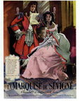 1954 Marquise De Sevigne Chocolats Vintage French Print Ad - Pierre Leconte Illustration