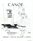 1952 Dana Canoe Perfume Vintage Cosmetics Ad - Facon Marrec Illustration