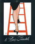 1952 Scandale Stockings Vintage Print Ad - Rene Gruau Illustration