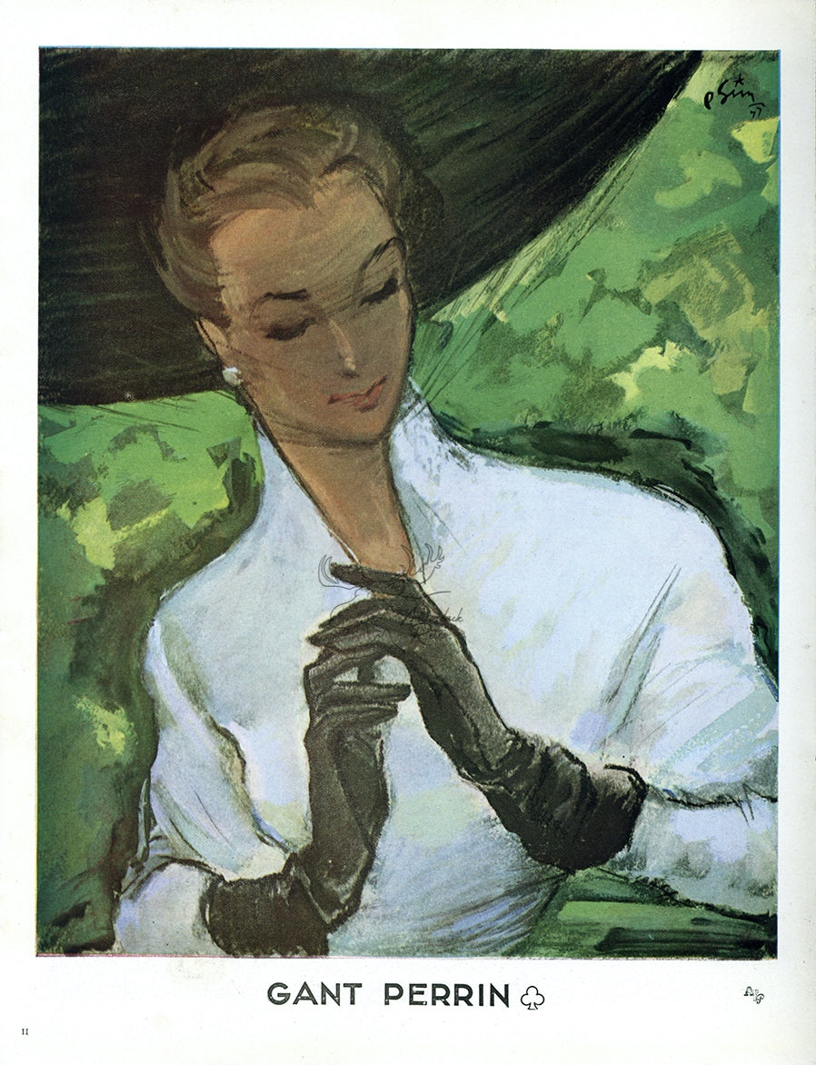 1948 Gant Perrin Gloves Vintage Print Ad - Pierre Simon Art