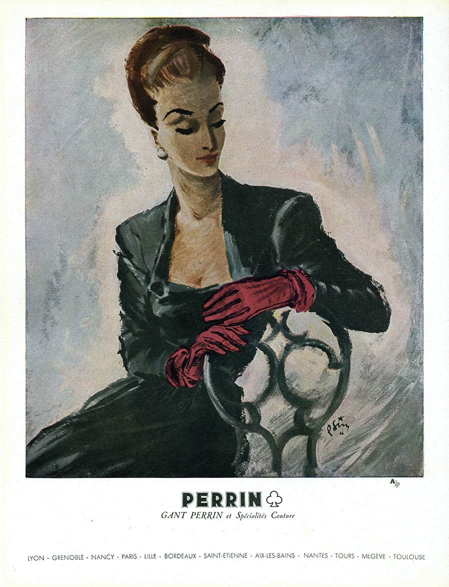 1947 Gant Perrin Gloves Vintage Print Ad - Pierre Simon Art