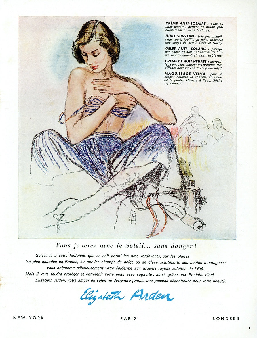 1949 Elizabeth Arden Vintage Cosmetics Print Ad