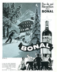 1937 Bonal Gentiane Quina Vintage Liquor Print Ad - Lemmel Illustration