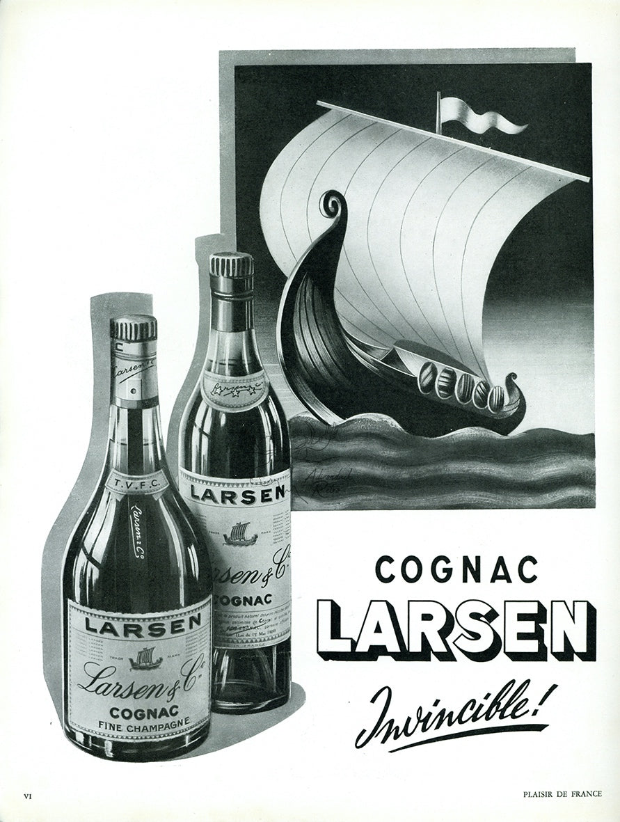 1937 Larsen Cognac Vintage Liquor Print Ad