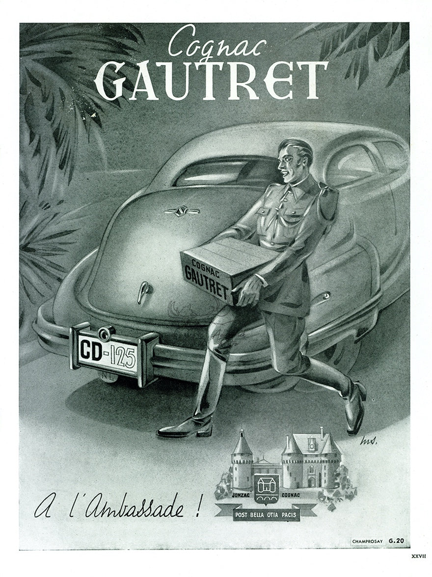 1947 Gautret Cognac Vintage Liquor Print Ad