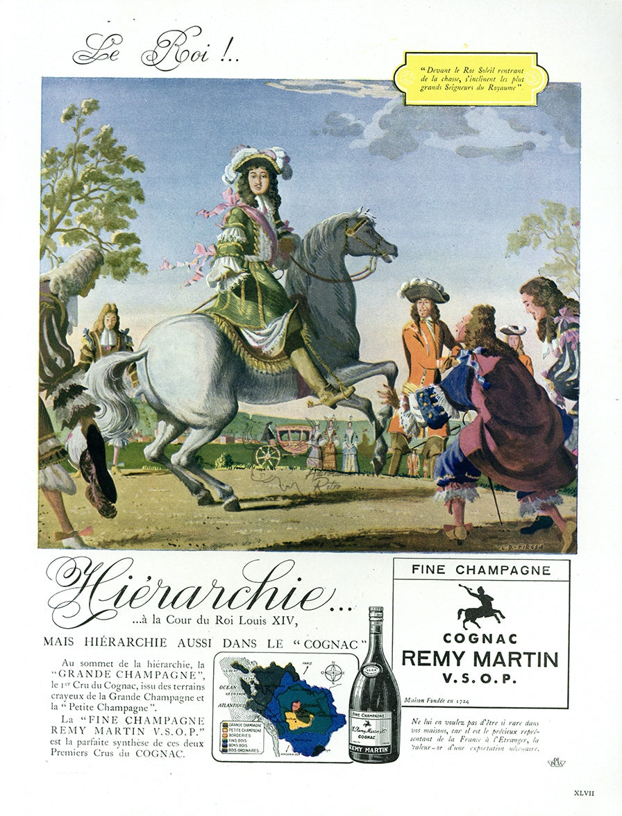 1946 Remy Martin Cognac Vintage Liquor French Print Ad - Dominique Fircsa Illustration