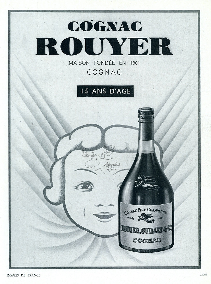 1941 Rouyer Guillet Cognac Vintage Liquor French Print Ad